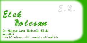 elek molcsan business card